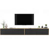 TV-LOWBOARD 2-er Set Apollo2 Eiche wotan Schwarz Matt 150 cm - Schwarz, Holzwerkstoff (300/39/35cm) - Meble Lindner