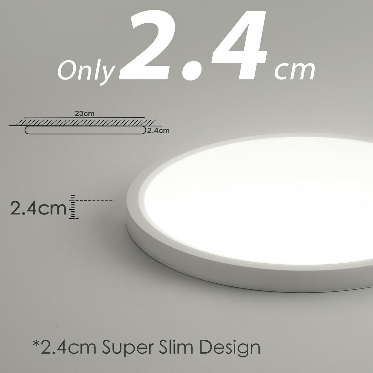 DECKENLEUCHTE LED CE1011FY - Weiß, Kunststoff (23/23/2.4cm) - LOVHAUS