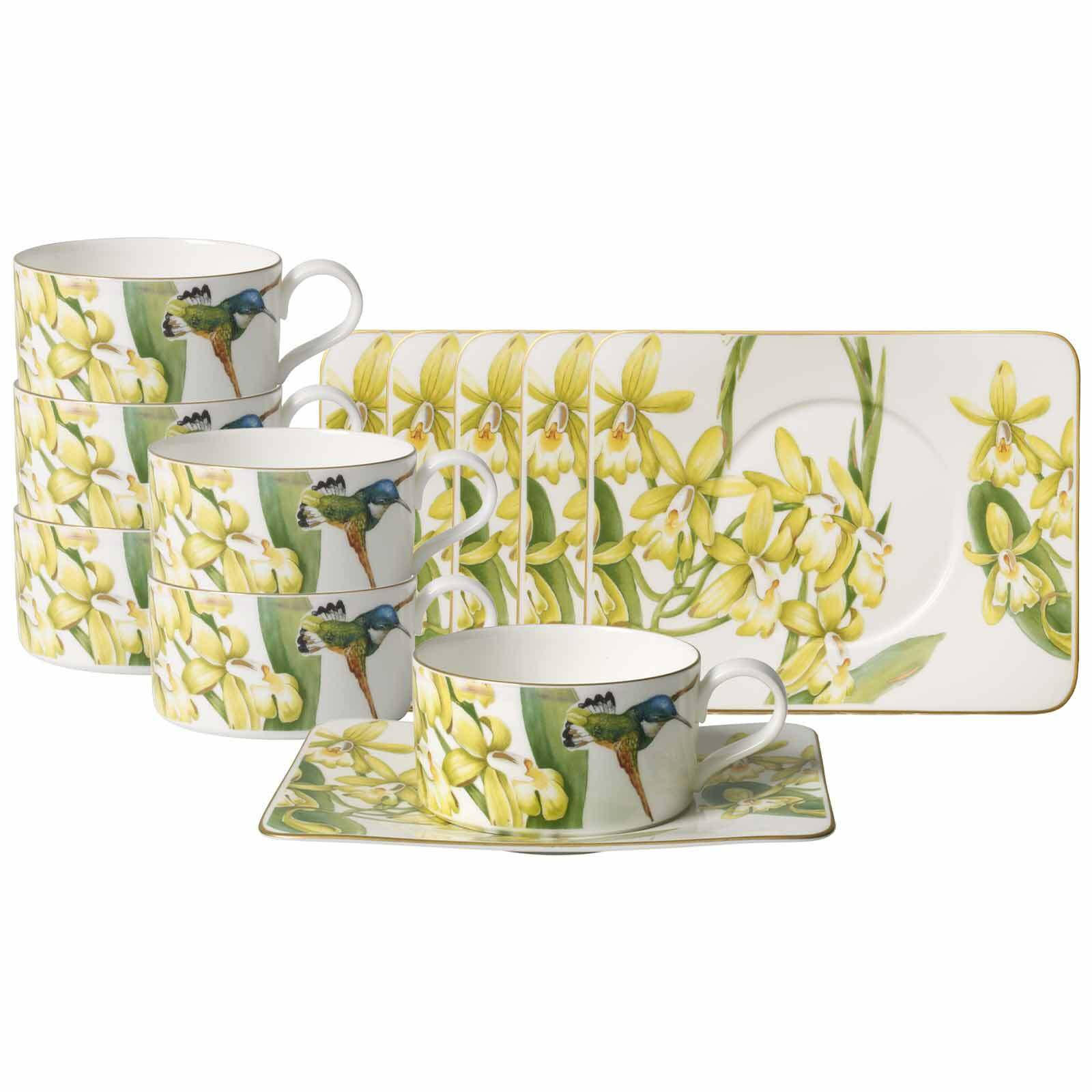 TEETASSEN MIT UNTERTASSEN Amazonia bunt 230 ml 6er Set - Multicolor, Keramik (0.23L) - Villeroy & Boch