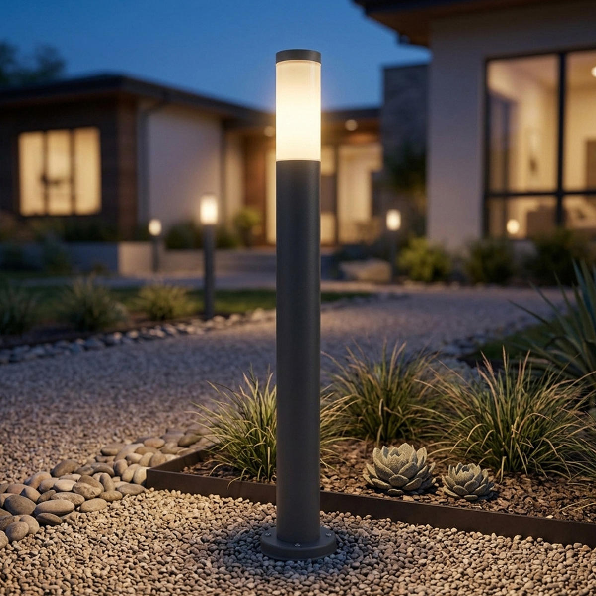 LED WEGELEUCHTE Edelstahl Anthrazit - Anthrazit, Metall (7.6/11/80cm)