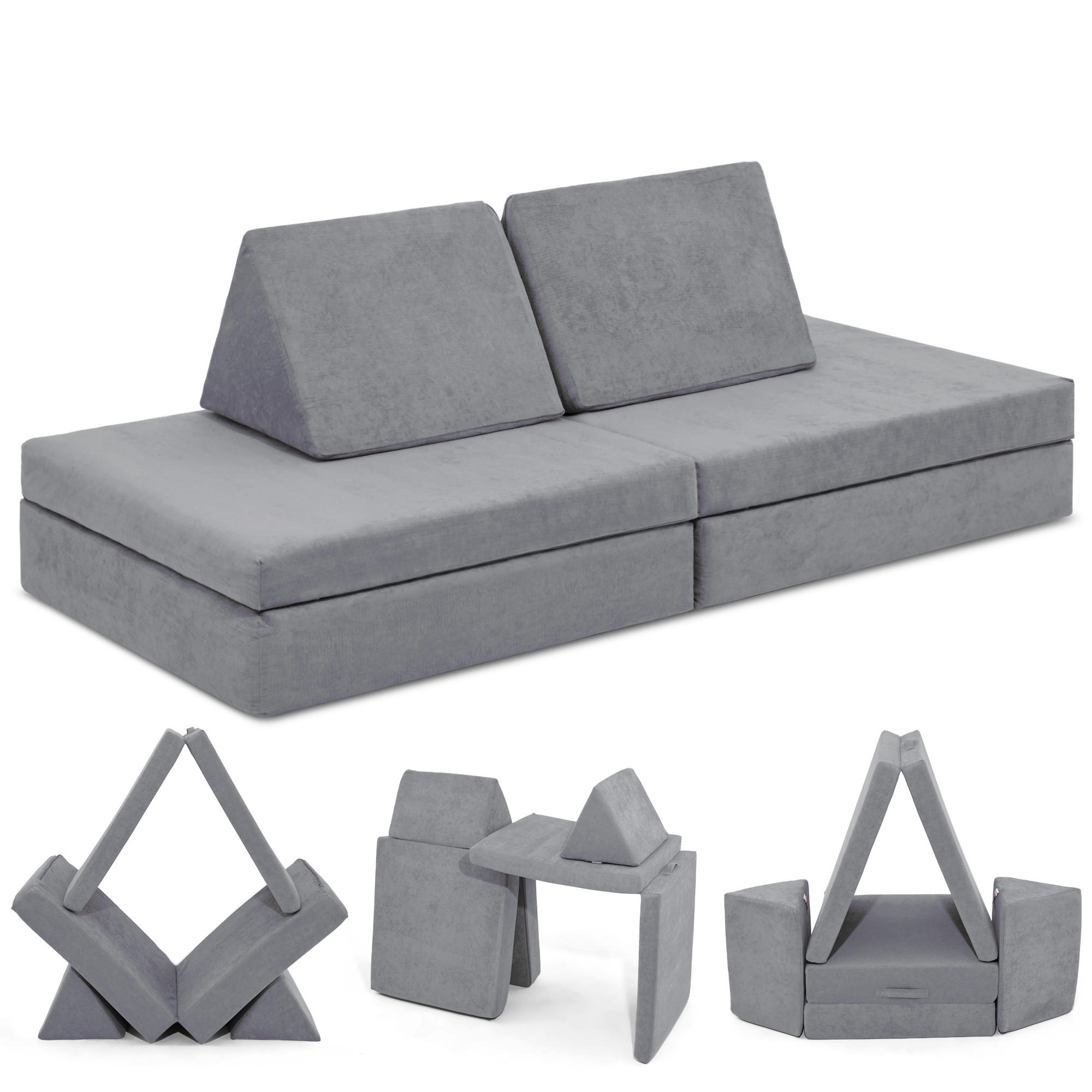Linodino Spielsofa Grau 150x52x66 cm
