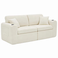 SOFA 2-Sitzer Chenille Beige - Beige, Kunststoff (220/89/100cm) - Meubliv
