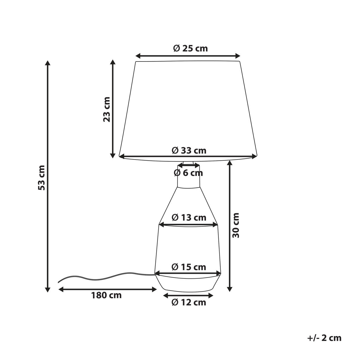 TISCHLAMPE Lambre 33/33/53 cm - Orange, Keramik (33/33/53cm) - Beliani