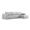 ECKSOFA rechts Strukturstoff Stoff Grau - Beige/Silberfarben, Kunststoff/Textil (314/167cm) - Makamii