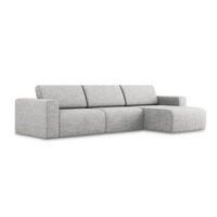 ECKSOFA rechts Strukturstoff Stoff Grau - Beige/Silberfarben, Kunststoff/Textil (314/167cm) - Makamii
