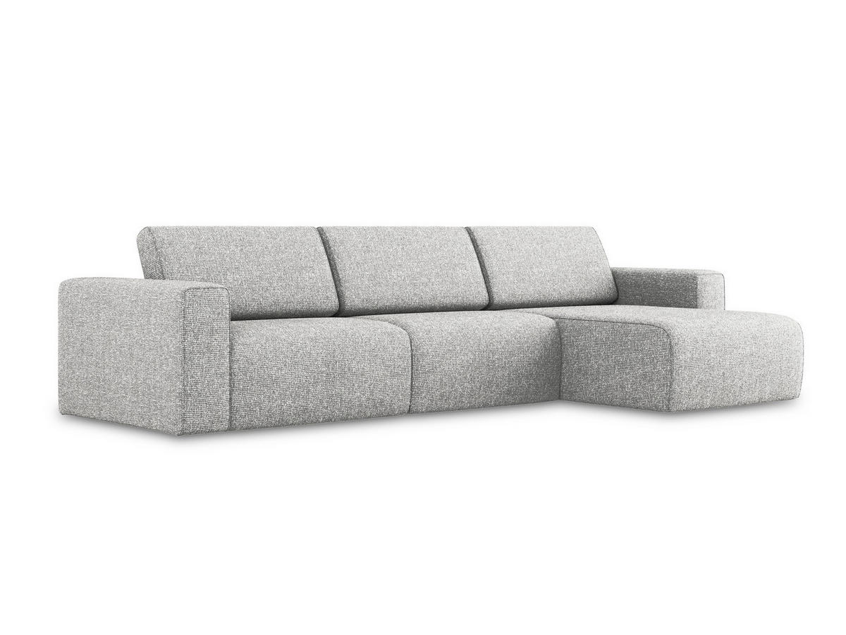 ECKSOFA rechts Strukturstoff Stoff Grau - Beige/Silberfarben, Kunststoff/Textil (314/167cm) - Makamii