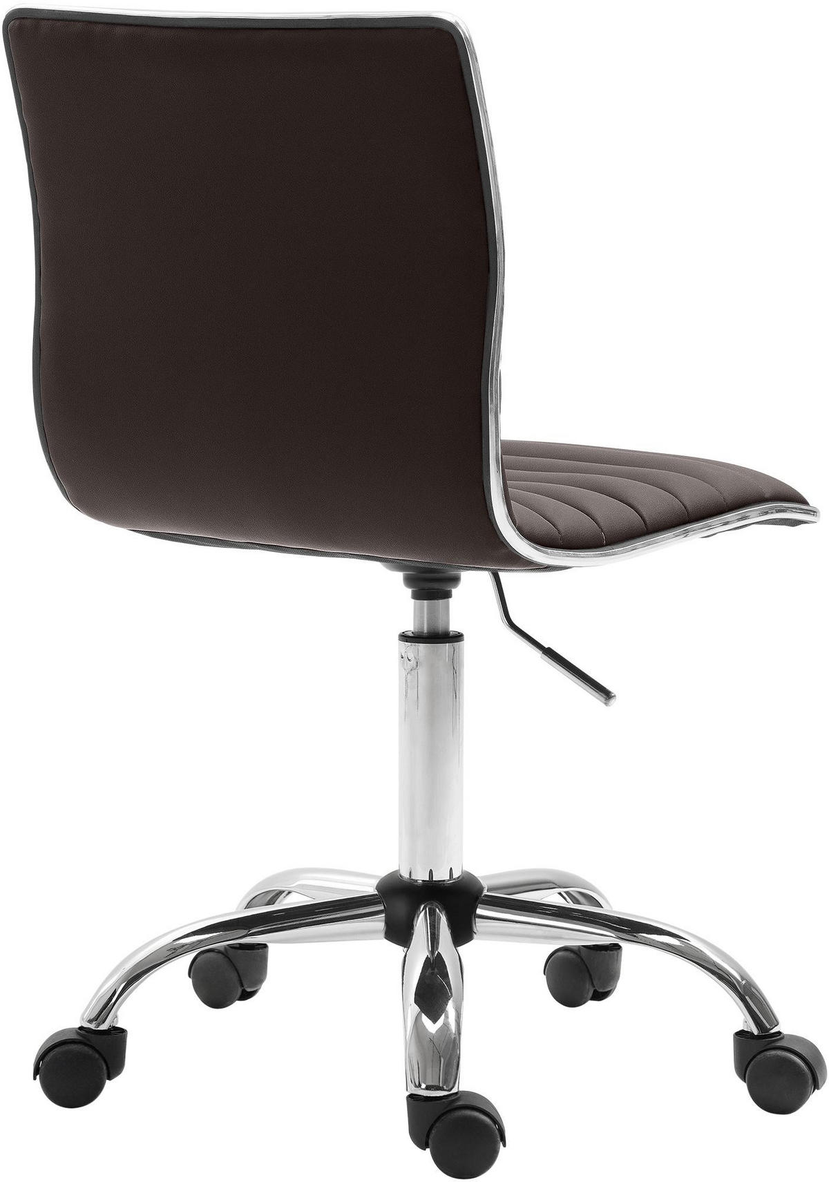 HOCKER Lederlook braun - Chromfarben/Braun, Textil/Metall (42/80/52cm) - CLP