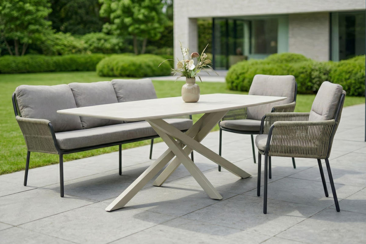 GARTENTISCH Concord 200x100x75cm, Stein, Taupe - Taupe, Stein (100/200/75cm) - dasmöbelwerk