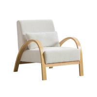 SESSEL Skandinavisch Chenille Ivory - Weiß, Textil (70.5/80.5/82.5cm) - Kaket