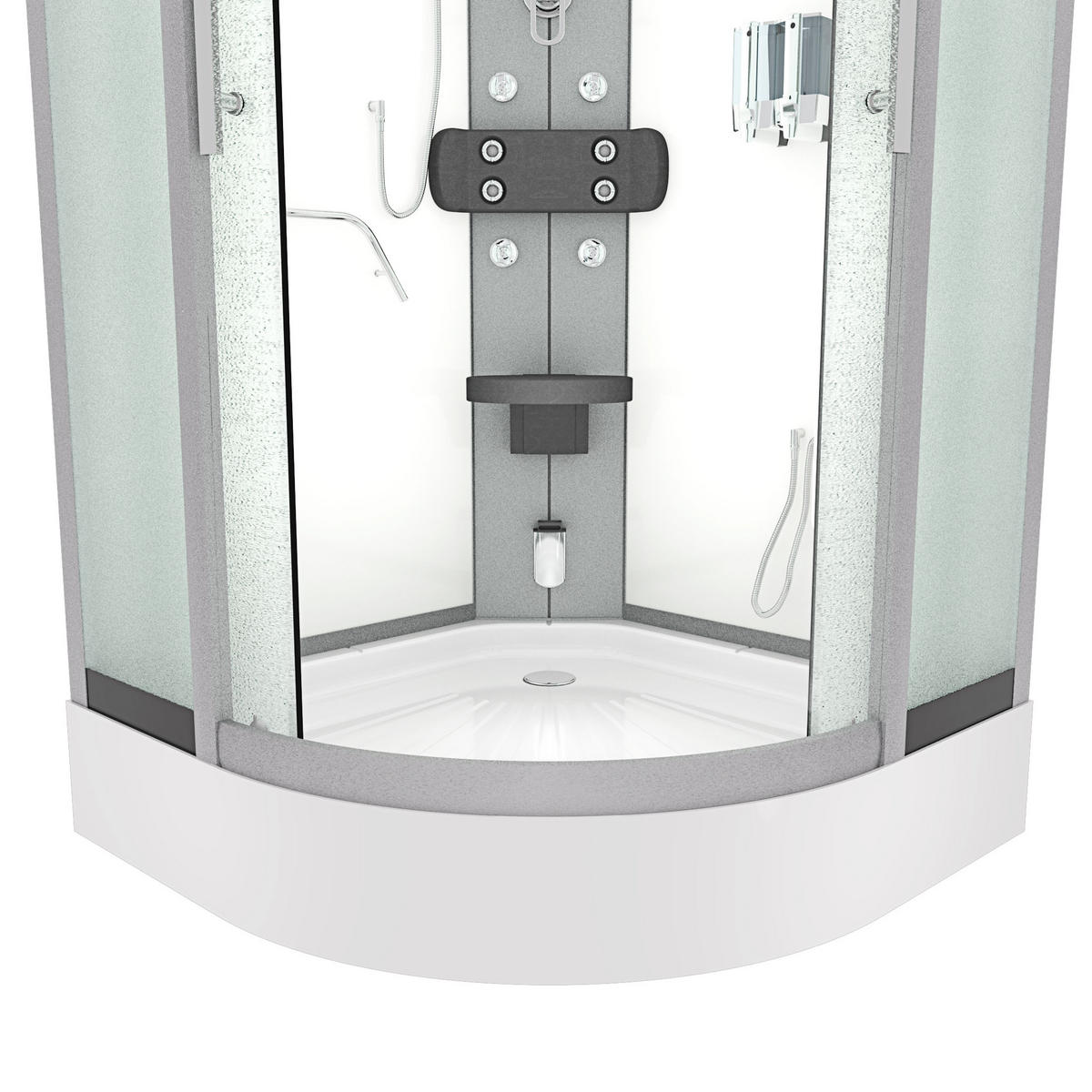 DAMPFDUSCHE Duschkabine D58-00M2 Weiß 80x80 - Weiß, Glas/Kunststoff (80/80/215cm) - AcquaVapore by Sandra Jentho