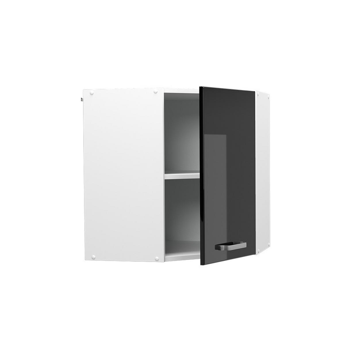 ECKHÄNGESCHRANK R-Line Schwarz Hochglanz 57 cm - Schwarz Hochglanz/Schwarz, Holzwerkstoff (57/60/34.1cm) - Vicco