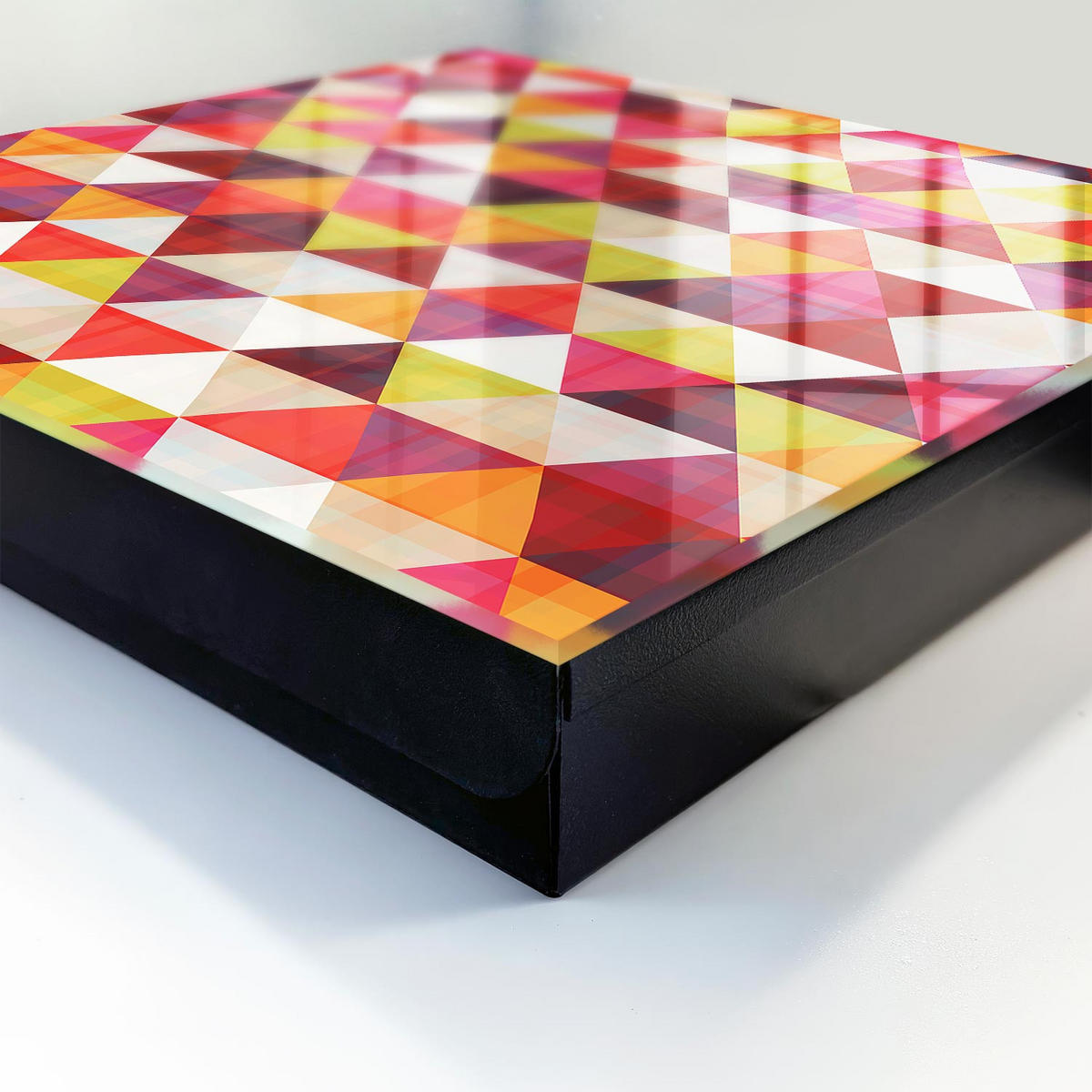 SCHLÜSSELBOX Schwarz 30x30 cm- Türöffnung nach rechts - Bunte Muster - Rot, Metall (30/30/5cm) - TULUP