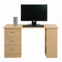COMPUTERTISCH mit Schubladen und 3 Regalen 120x49cm - Braun, Holzwerkstoff (49/120/72cm) - Gisaae