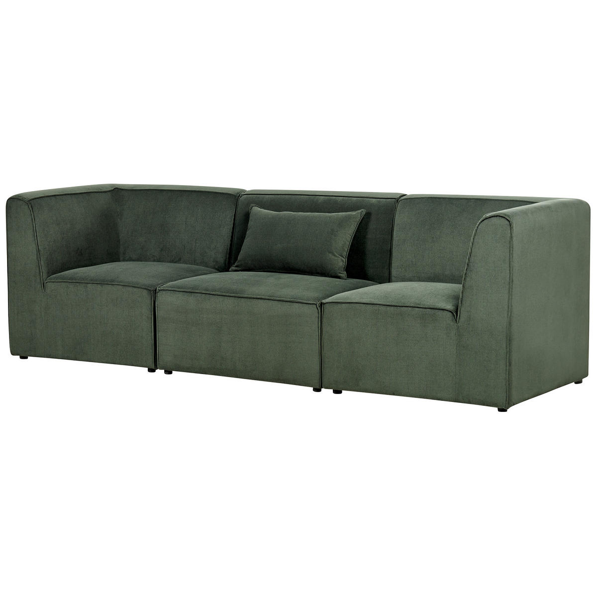 3-SITZER-SOFA Cord dunkelgrün Lemvig - Grün, Textil (250/78/83cm) - Beliani