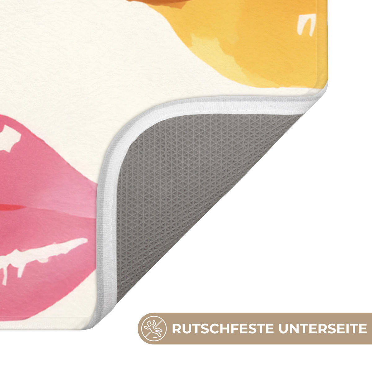 KOUPELNOVÁ PŘEDLOŽKA Rty - barevné - lesklé 80x50 cm - růžová, textil/plast (80/50cm) - OnlyWow