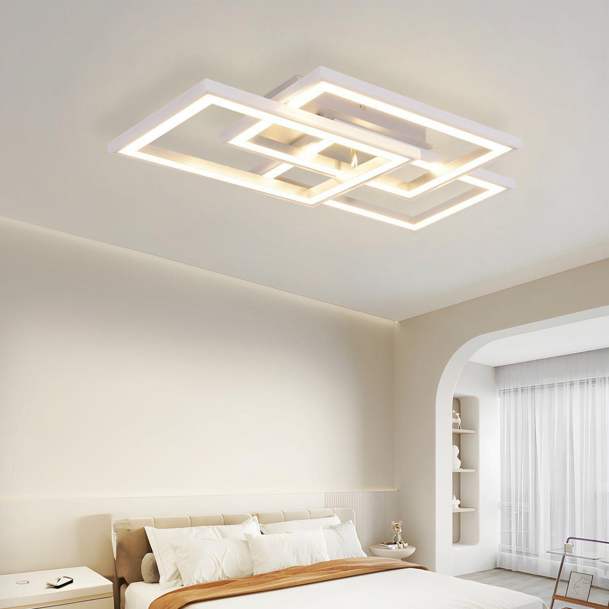 LED-DECKENLEUCHTE Lieselotte 54/34/9 cm - Weiß, Metall (54/34/9cm) - Nettlife