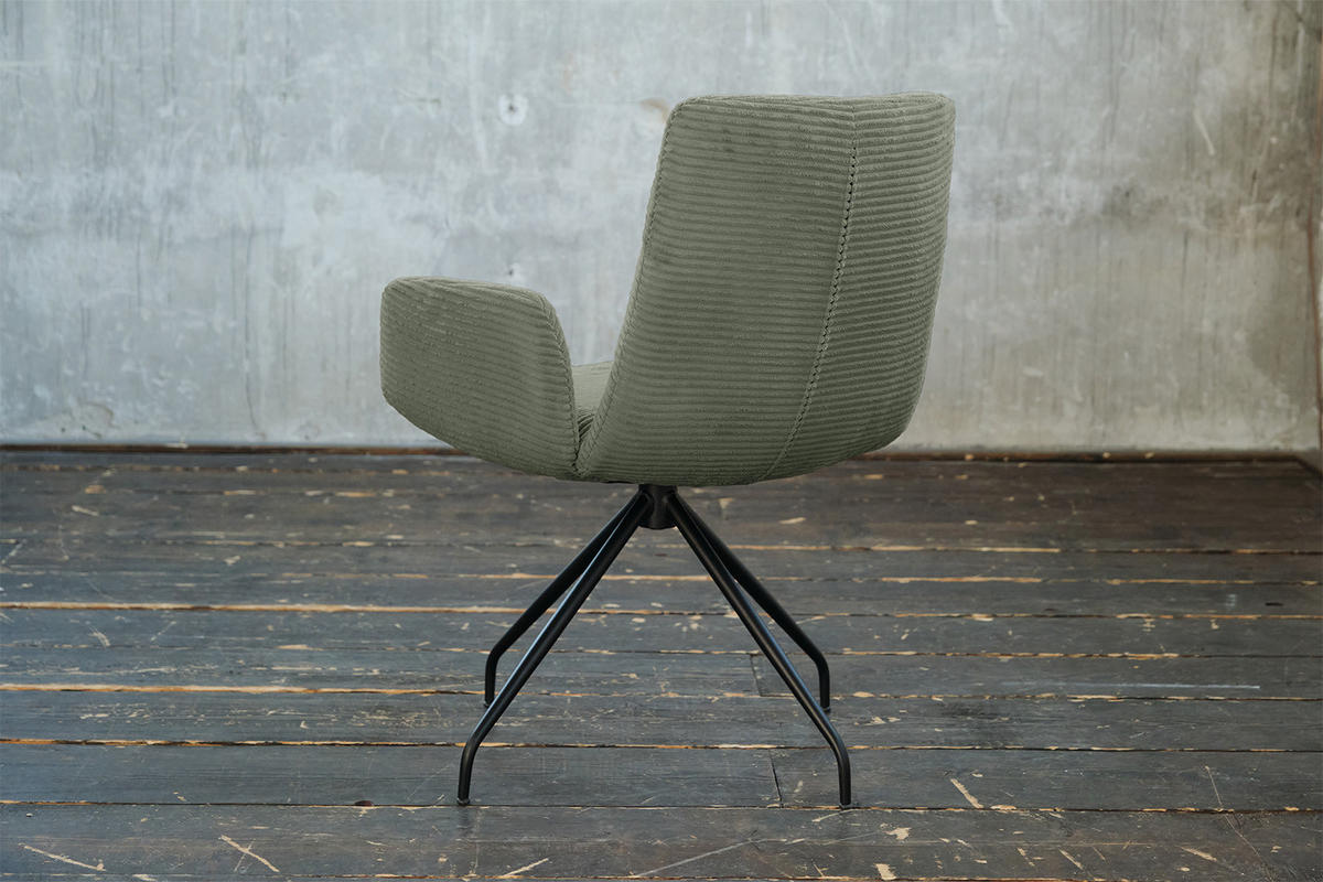 DREHSTUHL NEW CHARME Grün Cord - Grün, Textil (59/87/66cm) - KAWOLA