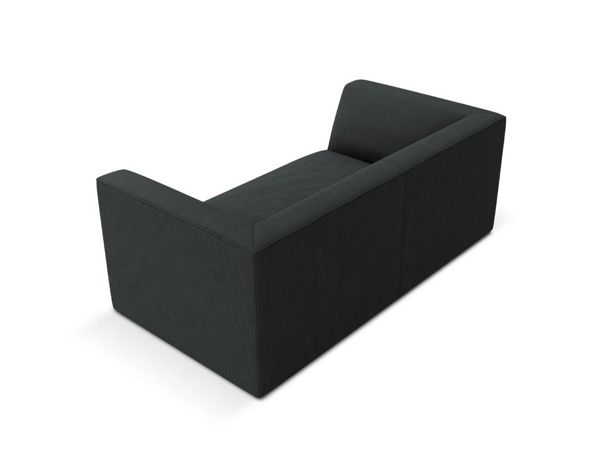 SOFA Ruby aus Cord schwarz 2 Sitzplätze - Schwarz, Textil (93/69/174cm) - Micadoni