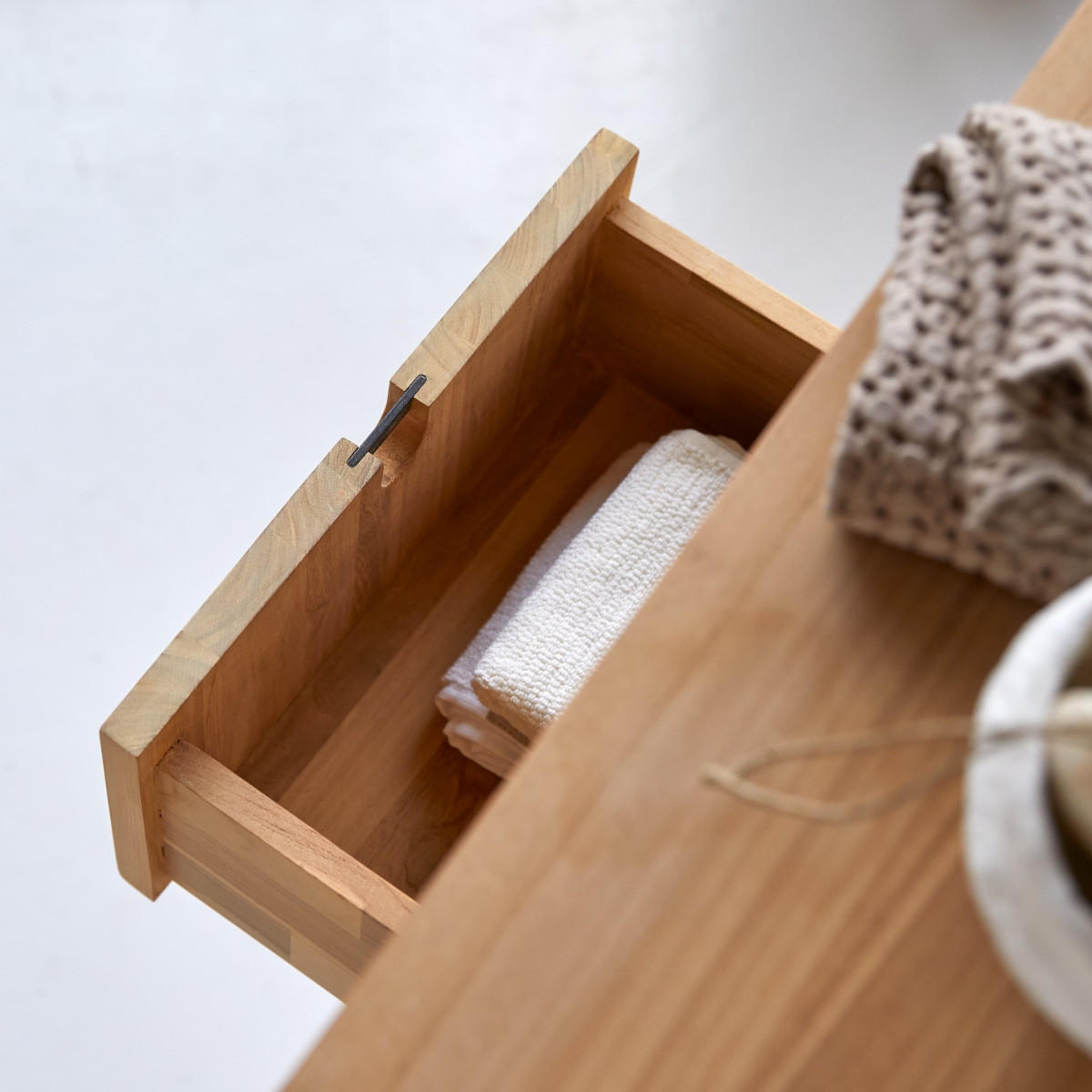 WASCHTISCHUNTERSCHRANK Jonàk Natur aus Teak - Naturfarben, Holz (145/80/50cm) - Tikamoon