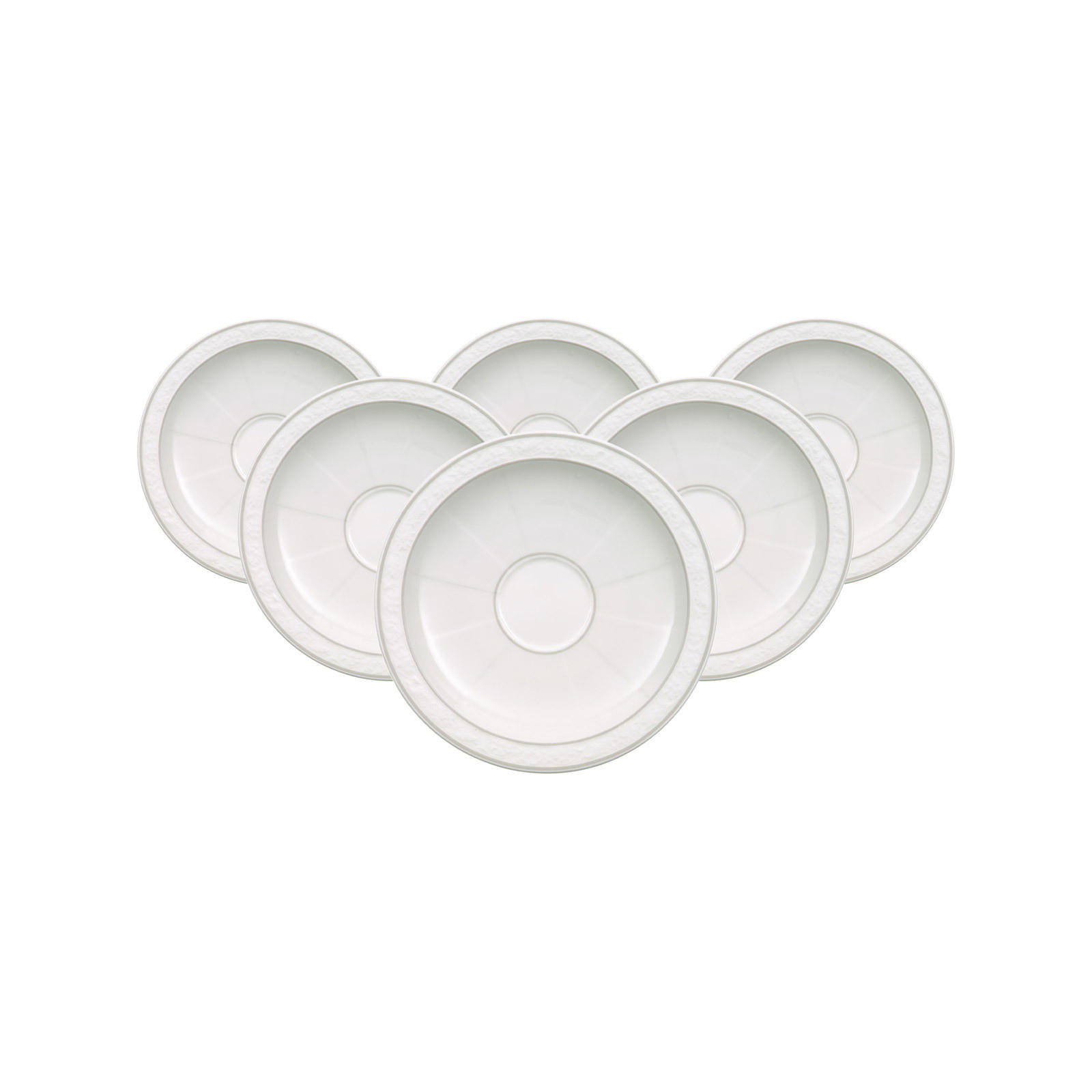 ESPRESSOUNTERTASSEN Gray Pearl weiß ø 13 cm 6er Set - Weiß, Keramik (13cm) - Villeroy & Boch