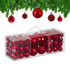 76XWEIHNACHTSKUGELN - Rot, Kunststoff (6/7/6cm) - Relaxdays
