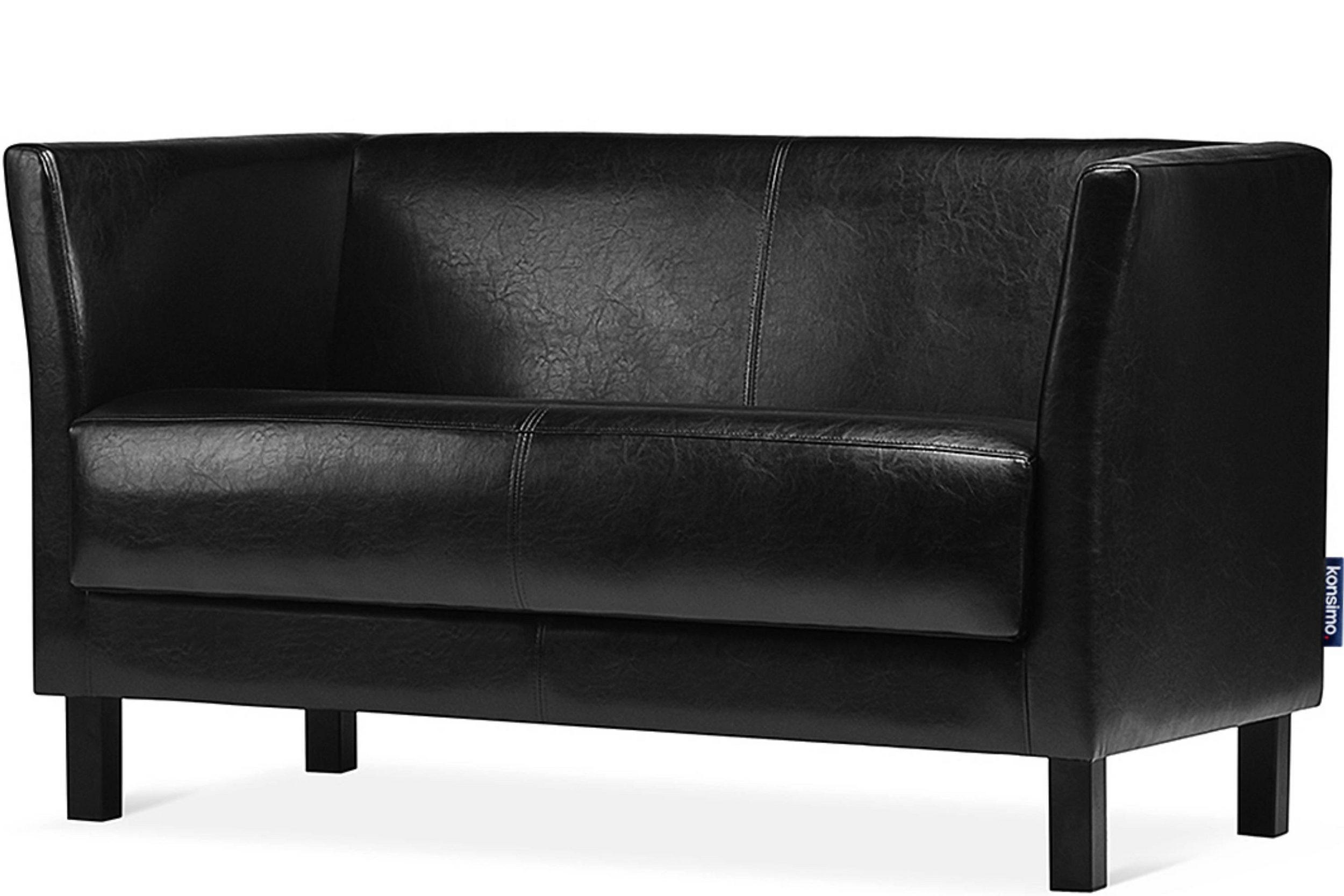2-SITZER-SOFA ESPECTO Lederoptik, Schwarz - Schwarz, Textil (67/71/130cm) - KONSIMO®