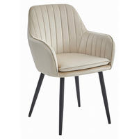 STUHL PRAIANO 1 Stück, Beige, Schwarz, mit Samtstoff gepolstert - Beige, Textil/Metall (58/87/57cm) - Komodee