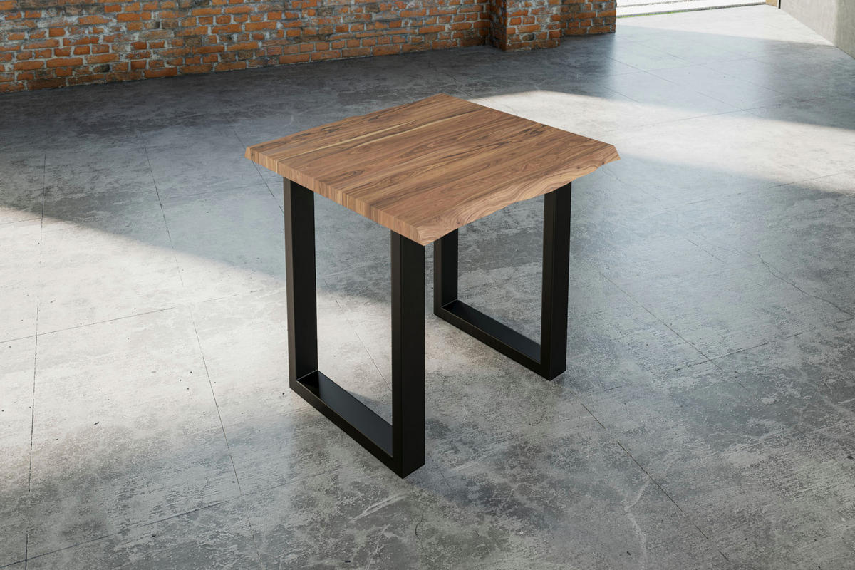 ESSTISCH LAUREN - Beige/Schwarz, Holz/Metall (80/80/77cm) - SAM