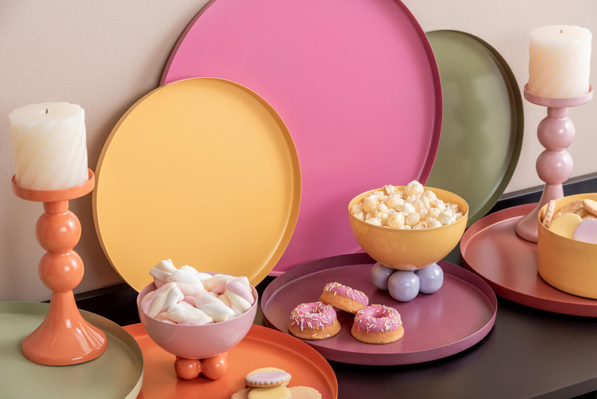 SERVIERTABLETT Servir 35/35/1 cm - Gelb, Metall (35/1/35cm) - Present Time