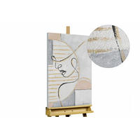 ACRYLBILD HANDGEMALT 50/75 cm - Beige/Schwarz, Holz/Textil (1/75cm) - KUNSTLOFT