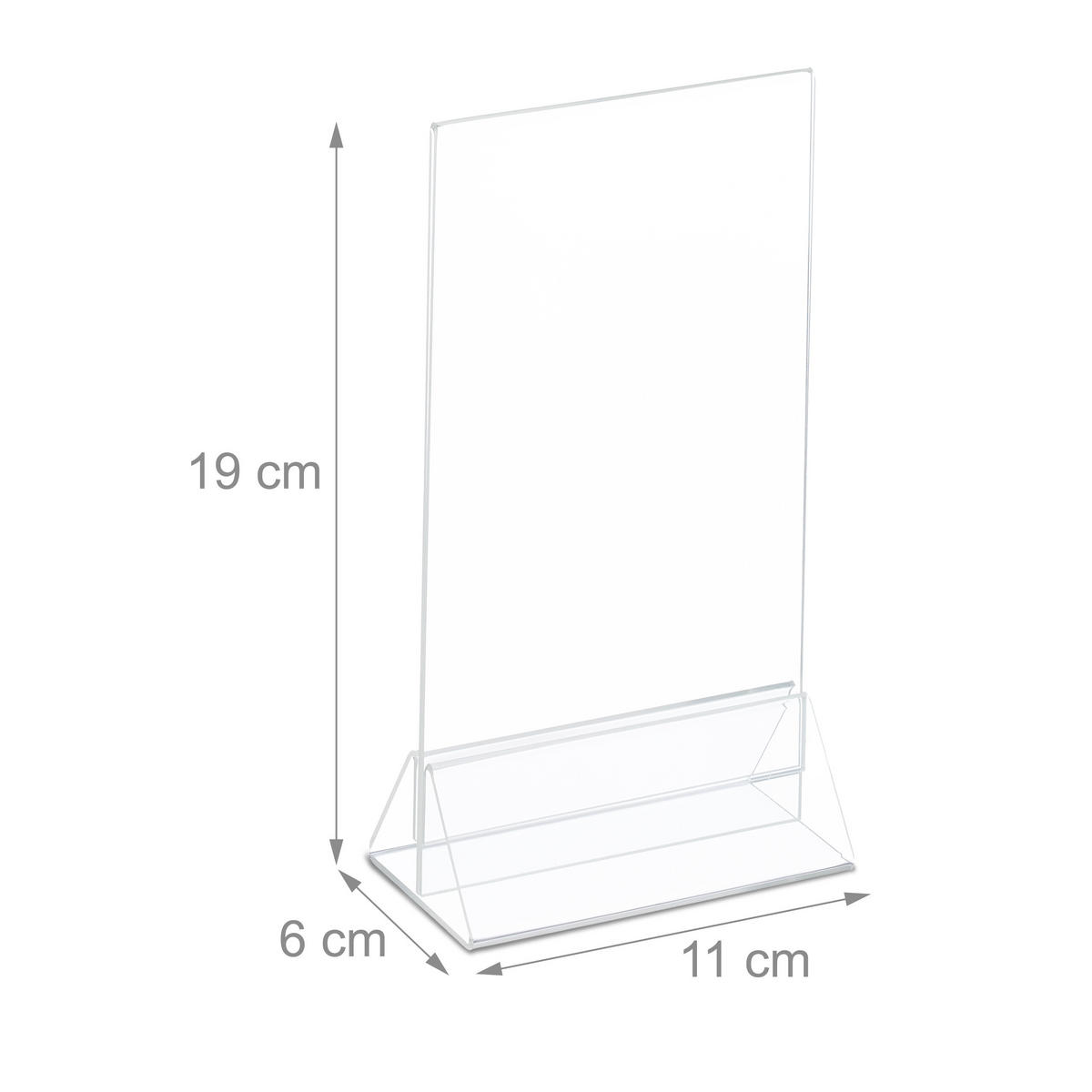 6XNAMIZNI okvir - prozorna, umetna masa (11/19/6cm) - Relaxdays