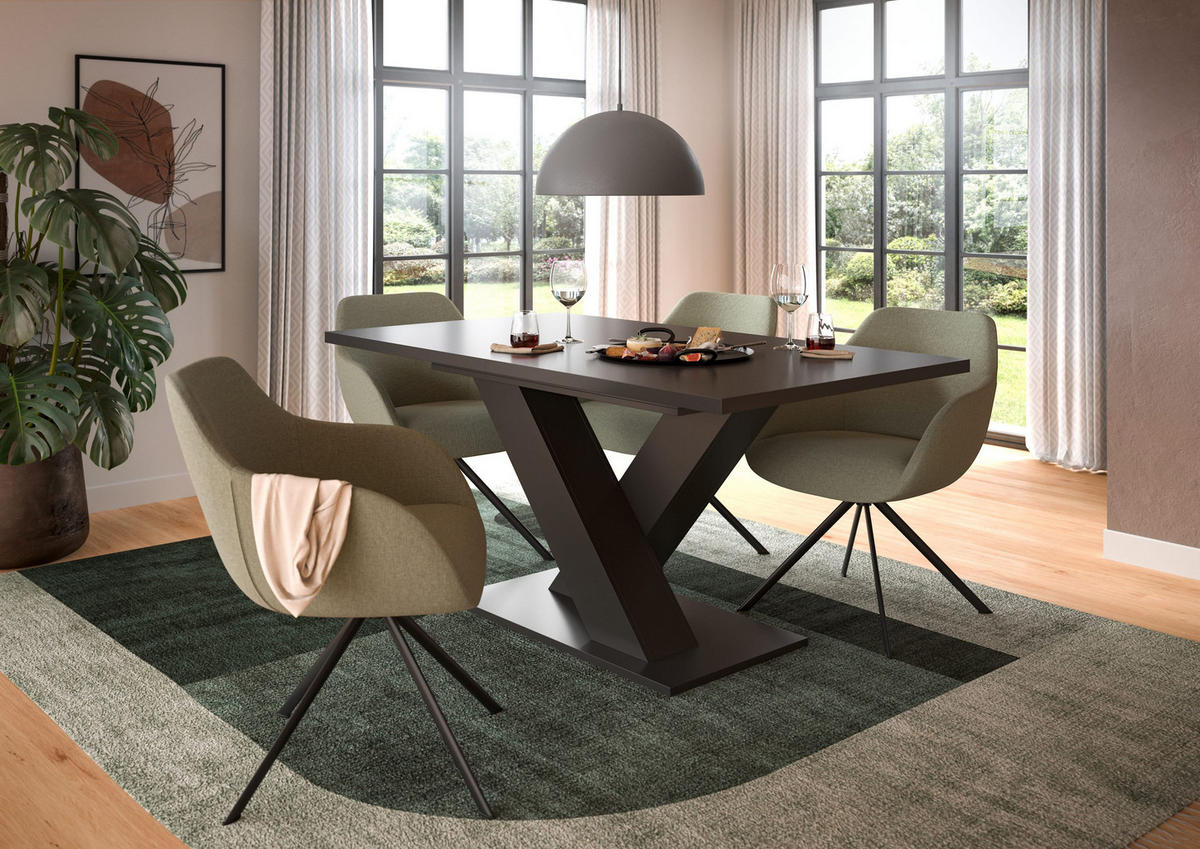 ESSTISCH MOTION (B/H/T: ca. 150/76/90 cm) in grau/grau - Grau, Holzwerkstoff (90/150/76cm)