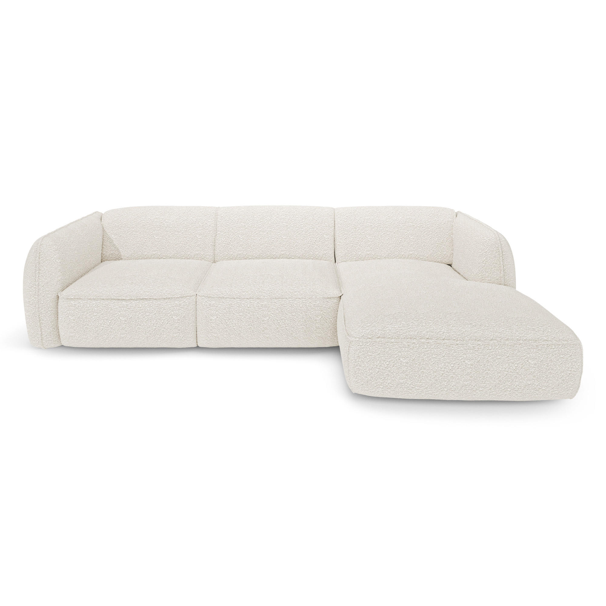 ECKSOFA RECHTS Bouclé-Stoff Creme 272cm - Creme, Textil (272/165cm) - Sia Home