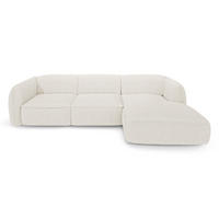 ECKSOFA RECHTS Bouclé-Stoff Creme 272cm - Creme, Textil (272/165cm) - Sia Home