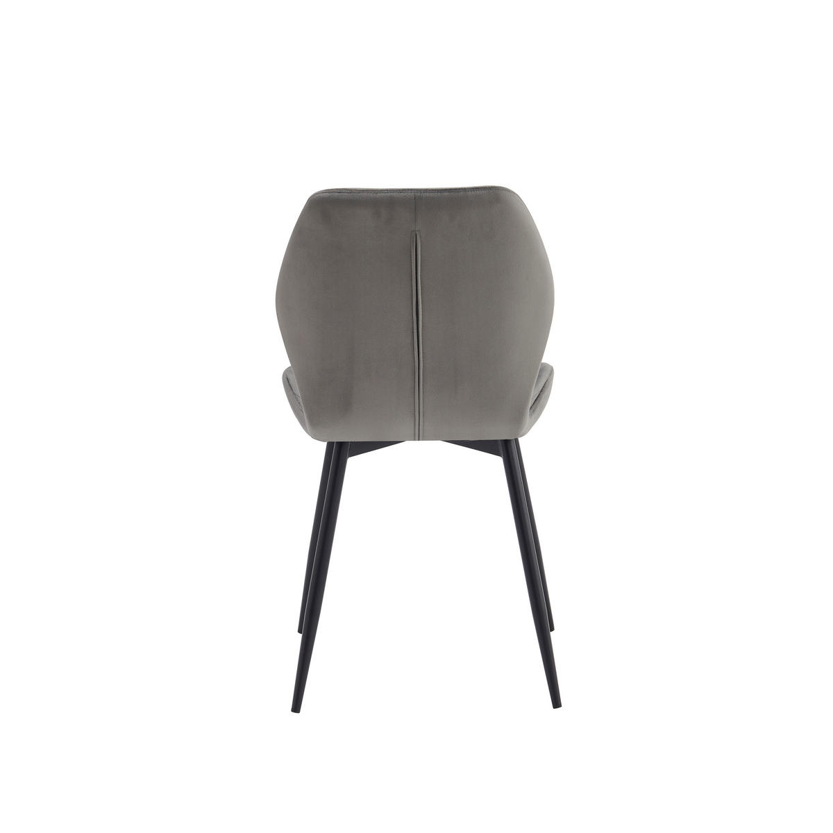 STÜHLE Esszimmerstuhl, gepolstert mit Steppung, schwarze Metallbeine, 1 Stück, Dunkelgrau - Dunkelgrau/Schwarz, Metall (48/86/41cm) - AN Furniture Store