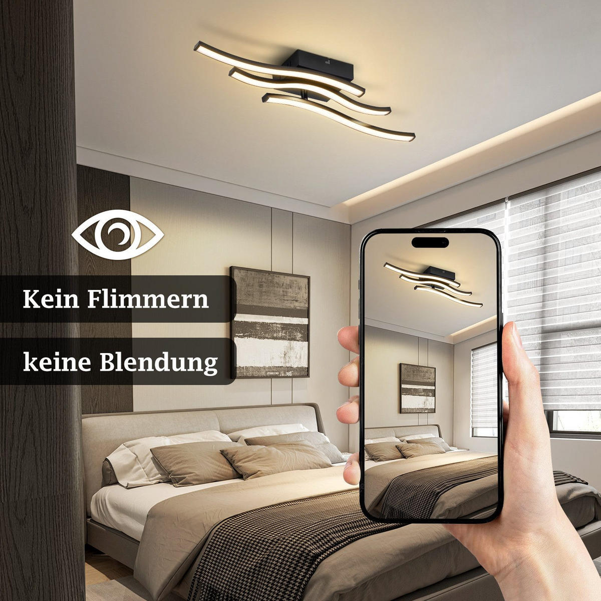 LED závěsné světlo Christine III 52/12/8 cm - černá, plast (52/12/8cm) - Nettlife