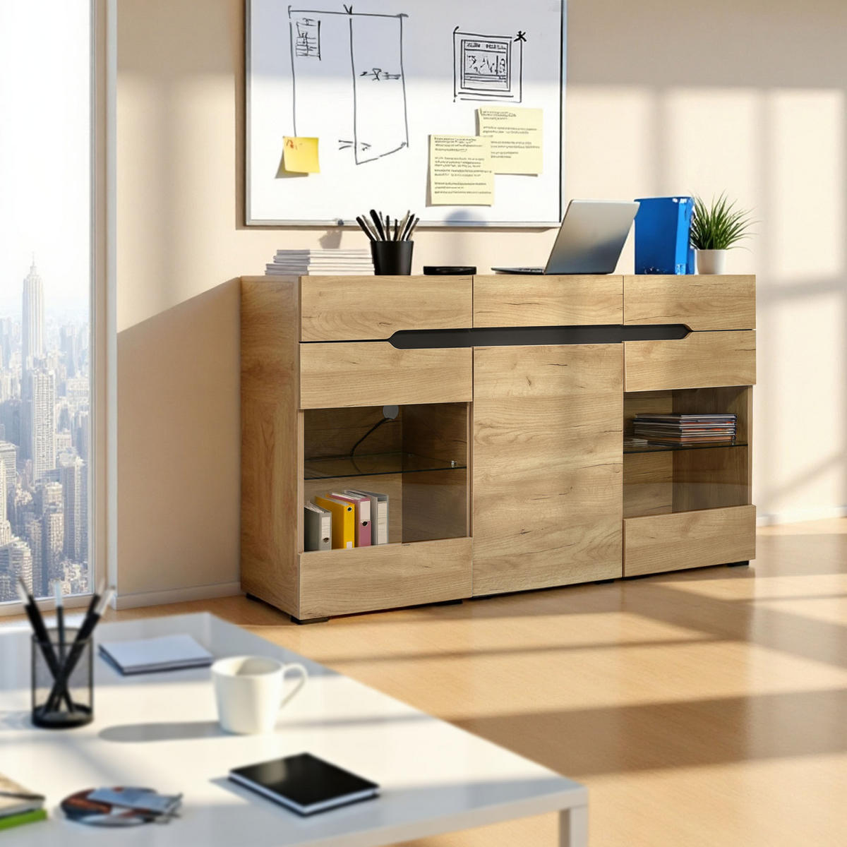 SIDEBOARD Braun 140/35/80 cm - Braun, Holzwerkstoff (35/80/140cm) - Urban Meuble