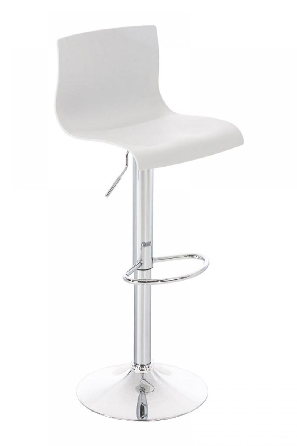 BARHOCKER Kunststoff weiß - Chromfarben/Weiß, Kunststoff/Metall (39/84/36cm) - CLP
