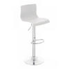 BARHOCKER Kunststoff weiß - Chromfarben/Weiß, Kunststoff/Metall (39/84/36cm) - CLP