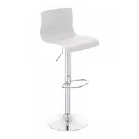 BARHOCKER Kunststoff weiß - Chromfarben/Weiß, Kunststoff/Metall (39/84/36cm) - CLP