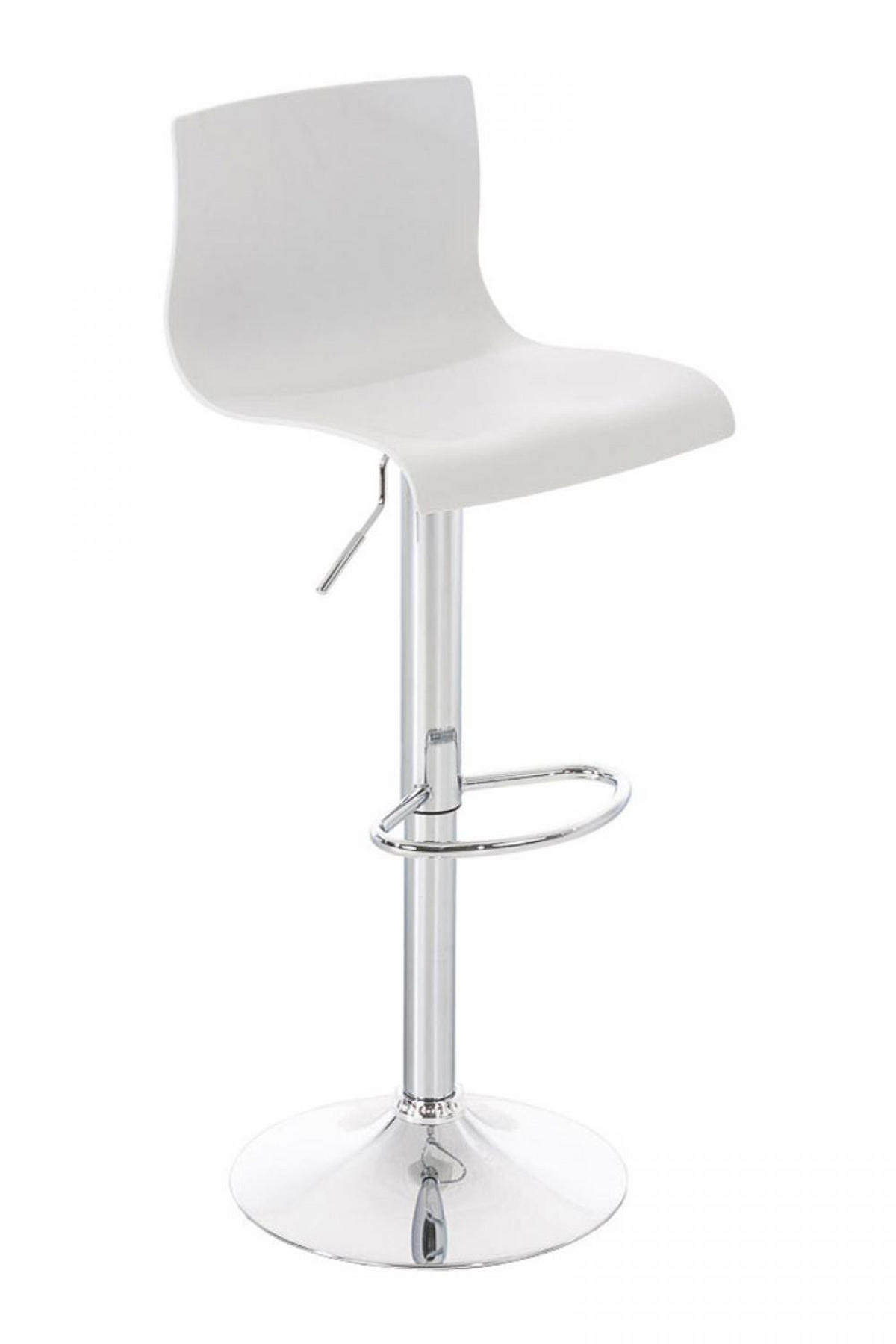 BARHOCKER Kunststoff weiß - Chromfarben/Weiß, Kunststoff/Metall (39/84/36cm) - CLP