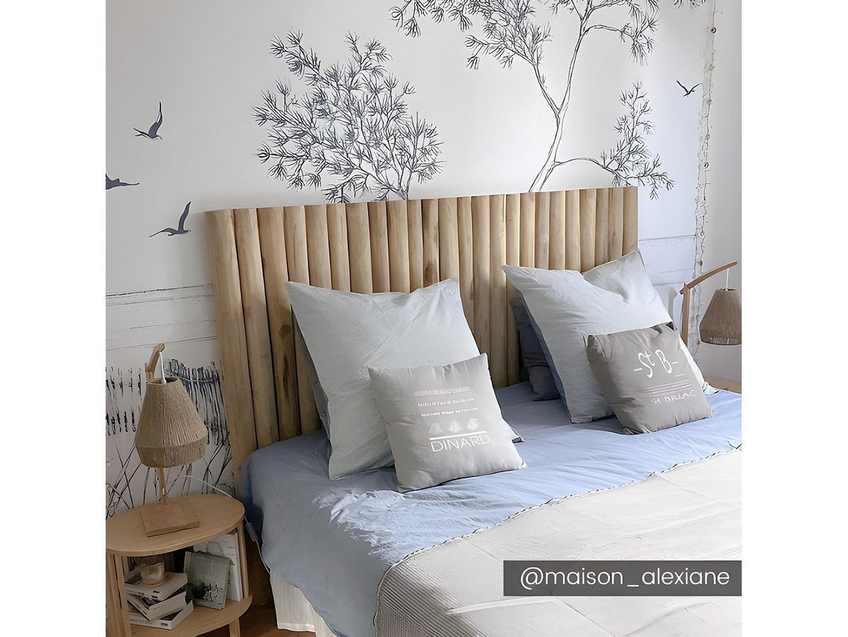 BETTKOPFTEIL - Teakholz - 170 cm - Holzfarben - LITTORAL II - Naturfarben, Holz (170/125/8cm) - Vente-Unique