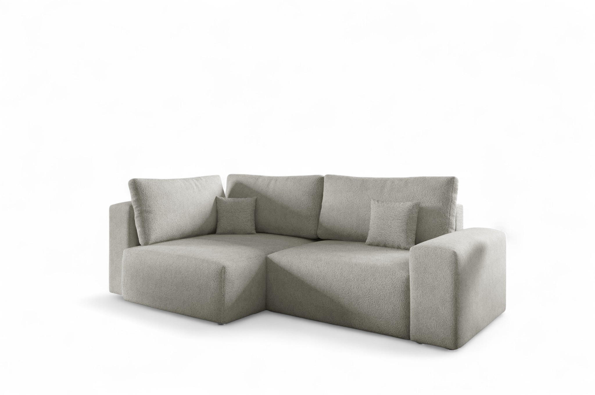 ECKSOFA Arona Mit Schlaffunktion - Hellgrau, Holzwerkstoff/Textil (148/253cm) - Fun Möbel