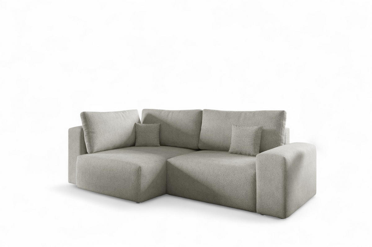 ECKSOFA Arona Mit Schlaffunktion - Hellgrau, Holzwerkstoff/Textil (148/253cm) - Fun Möbel