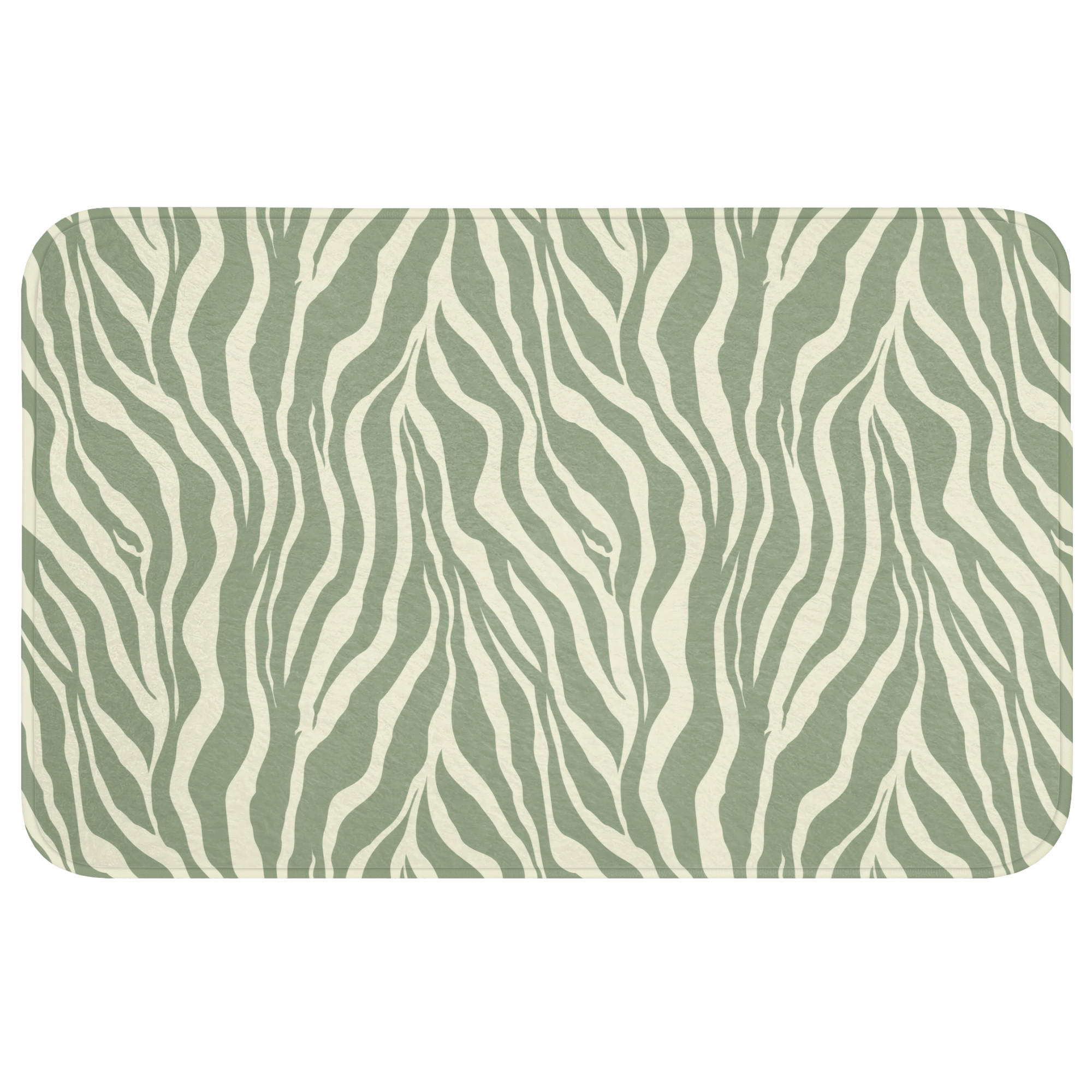 OnlyWow KOUPELNOVÁ PŘEDLOŽKA Zebra - Motiv - zelená 80x50 cm