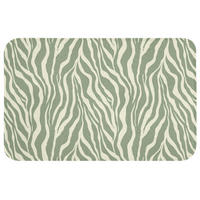 KOUPELNOVÁ PŘEDLOŽKA Zebra - Motiv - zelená 80x50 cm - šalvějově zelená, textil/plast (80/50cm) - OnlyWow