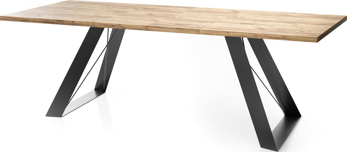 ESSTISCH Colter rechteckig ausziehbar, Craft Eiche 160-260/80/76 cm - Eiche Wotan/Schwarz, Holzwerkstoff/Metall (90/260/76cm) - WFL GROUP