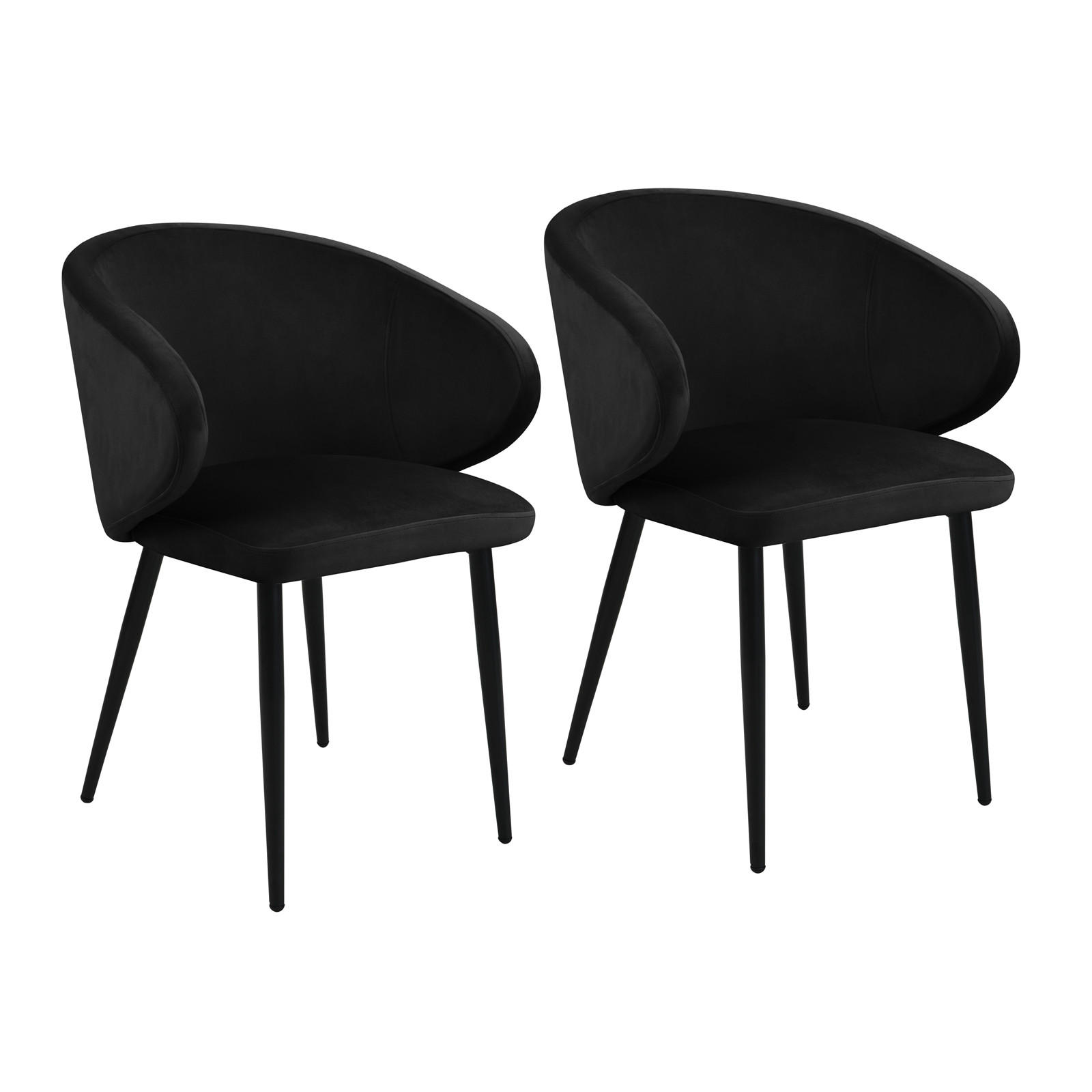 ESSZIMMERSTÜHLE AUDREY (2er Set) - Schwarz, Textil/Metall (57/77/56cm) - SVITA