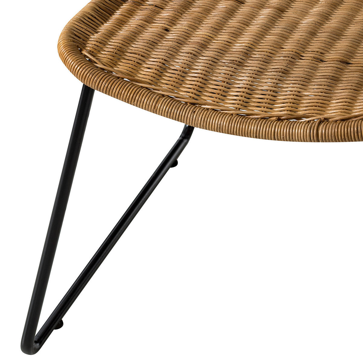 ESSZIMMERSTUHL - Rattan / Metall, 2er-Set - Beige/Schwarz, Naturmaterialien (64/80/56cm) - home24