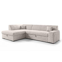 ECKSOFA L Form Minosa Weiß 260/175/71 cm Links mit Schlaffunktion - Schwarz/Weiß, Kunststoff/Textil (260/175cm) - AX Living
